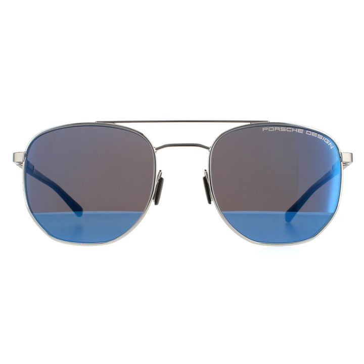 Porsche Design Sunglasses P8695 D Palladium Strong Dark Blue Mirror