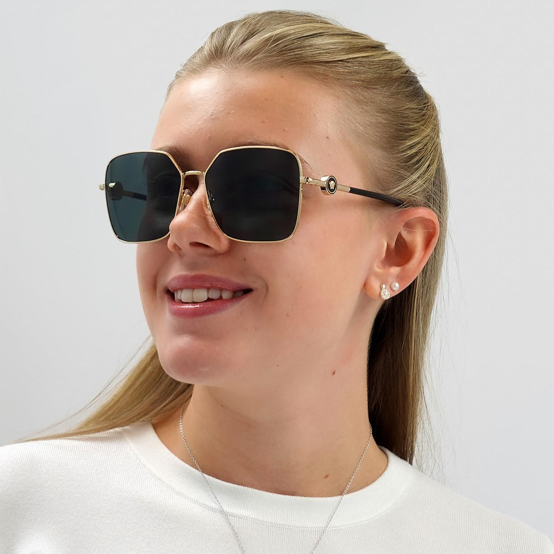 Versace Sunglasses VE2227 100287 Gold Dark Grey