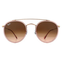 Ray-Ban Sunglasses Round Double Bridge 3647N 9069A5 Pink Pink Gradient Brown