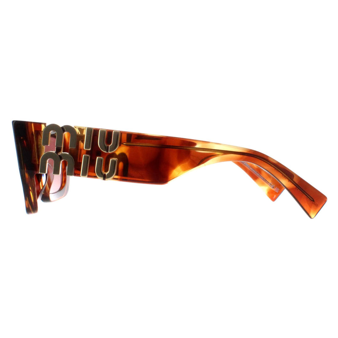 Miu Miu Sunglasses MU09WS 11Q08S Striped Tobacco Dark Violet