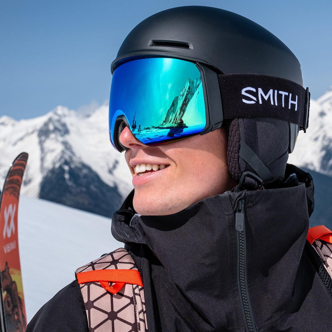 Smith Ski Goggles 4D Mag XL 0JX 4B Black ChromaPop Everyday Blue Mirror & CP Storm Blue Sensor Mirror