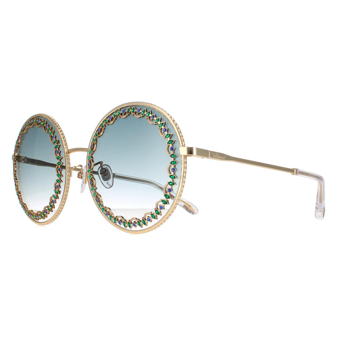 Chopard Sunglasses SCHF11S 0300 Shiny Rose Gold Smoke Gradient
