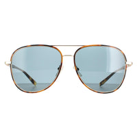 Salvatore Ferragamo Sunglasses SF181S 281 Vintage Tortoise and Shiny Gold Blue