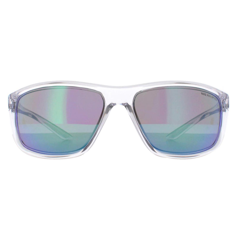 NWT Nike ADRENALINE Clear/Grey/Green Shield 66mm Sunglasses NEW NIKE ADRENALINE Clear Grey MAX Optics Green Mirror Lens  main image 4