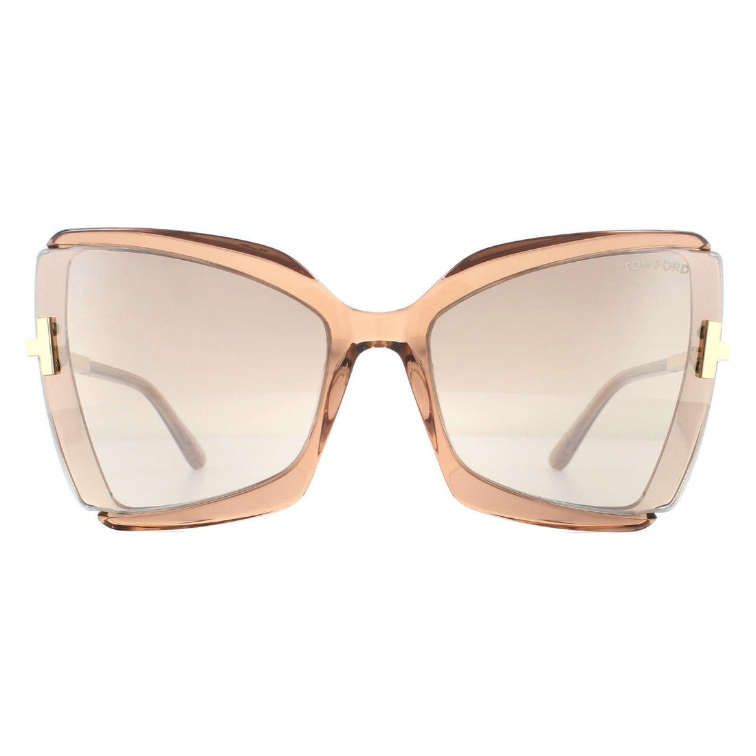 Tom Ford Sunglasses Gia FT0766 57G Shiny Beige Brown Mirror