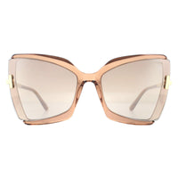Tom Ford Sunglasses Gia FT0766 57G Shiny Beige Brown Mirror