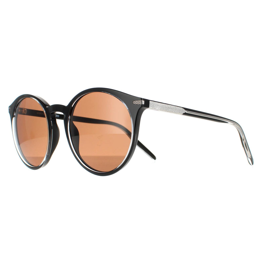 Serengeti Sunglasses Leonora SS028002 Shiny Clear and Black Polarized Drivers