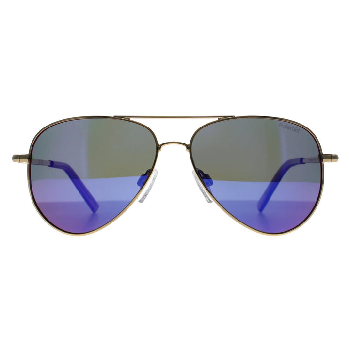 Polaroid Kids Sunglasses PLD 8015/N HZJ MF Gold Lilac Violet Mirror Polarized