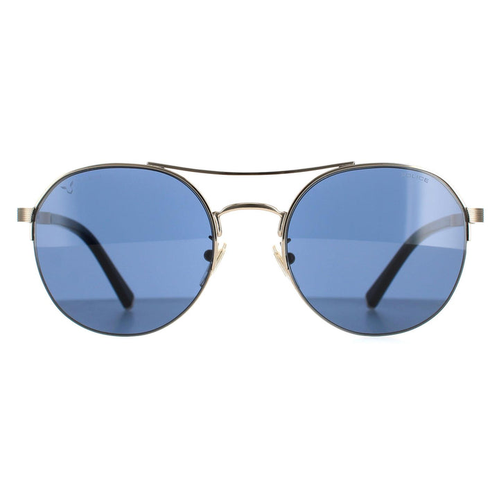 Police Sunglasses SPLA24 Lewis 03 0594 Shiny Light Gold Blue