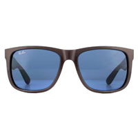 Ray-Ban Justin Classic RB4165 Sunglasses Brown Metallic on Black Dark Blue 55
