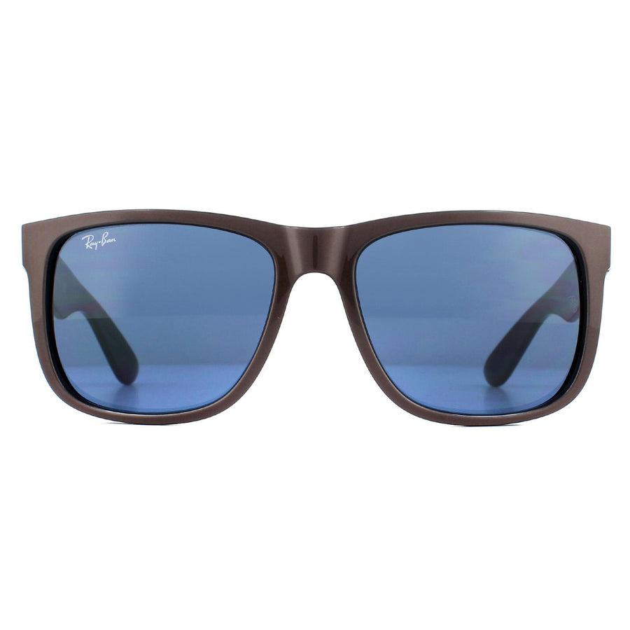 Ray-Ban Justin Classic RB4165 Sunglasses Brown Metallic on Black Dark Blue 55