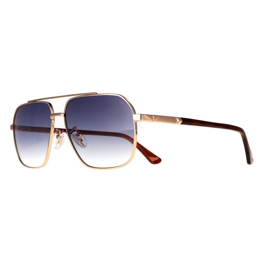 Police Sunglasses SPLQ85 0300 Shiny Rose Gold Blue Gradient