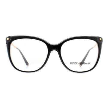 Dolce & Gabbana Glasses Frames DG3294 501 Top Black On Black Transparent 52mm