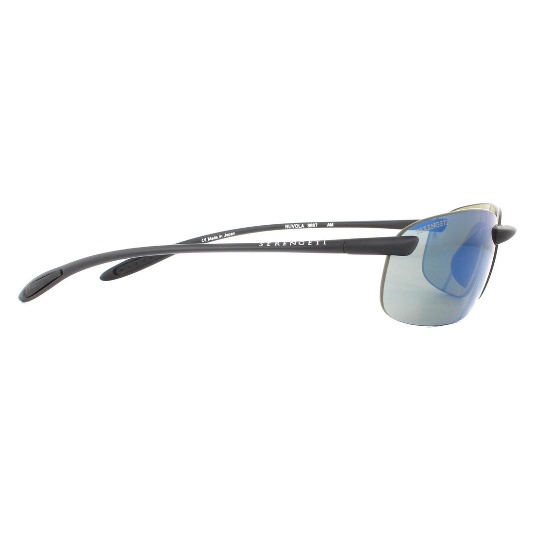 Serengeti Sunglasses Nuvola 8697 Matte Black PhD 2.0 Polarized 555nm Blue
