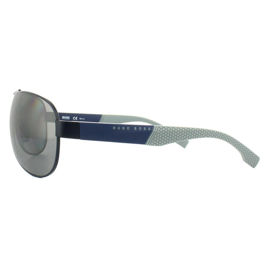 Hugo Boss Sunglasses 0915 1XS 6H Blue Grey Silver Mirror Polarized