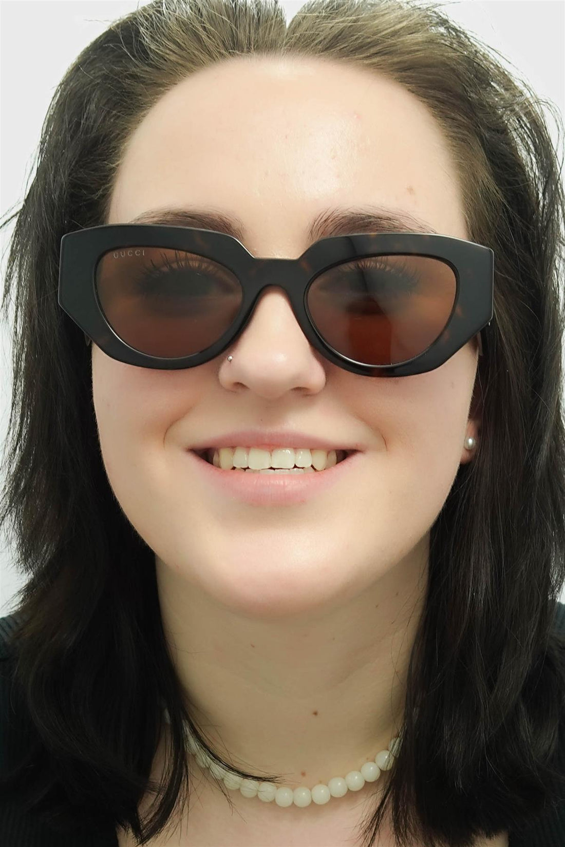 Gucci Sunglasses GG1421S 002 Shiny Dark Havana Brown