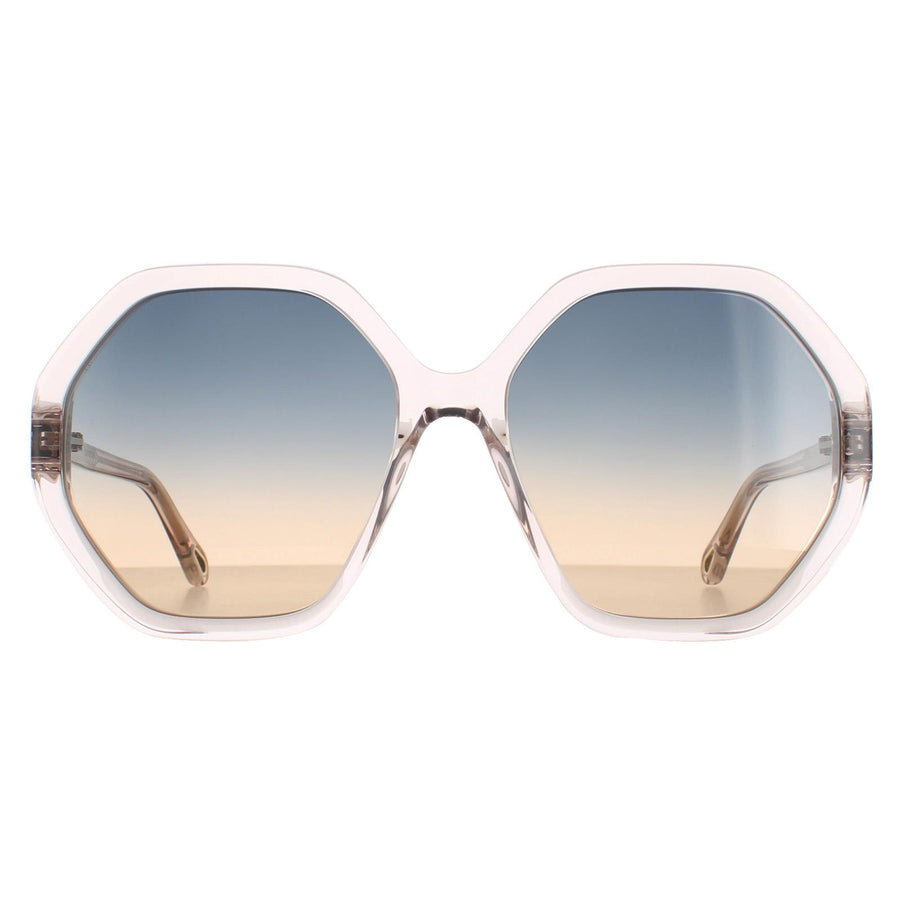 Chloe CH0008S Esther Sunglasses Pink Crystal / Blue to Peach Gradient