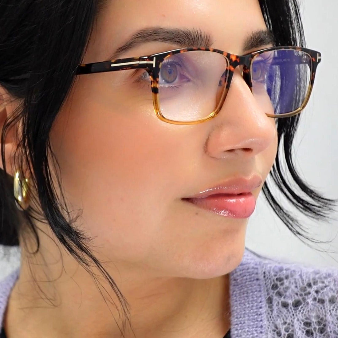 TomFord Glasses Frames FT5584-F-B 055 Dark Havana Men Women
