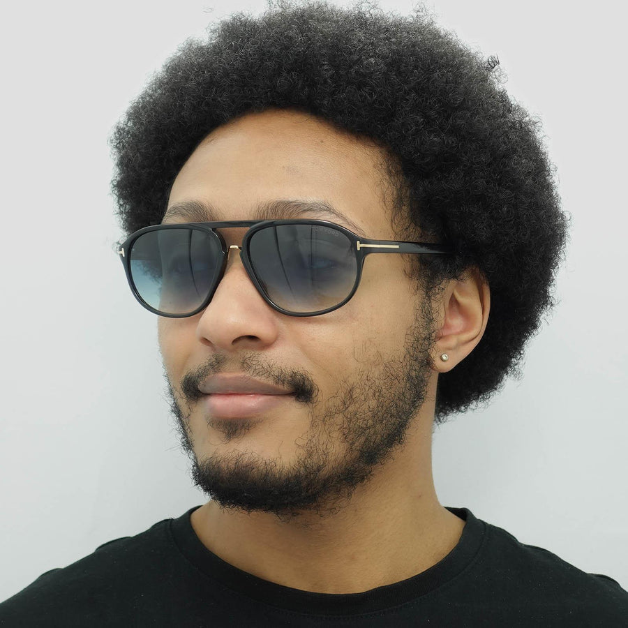 Tom Ford Sunglasses 0447 Jacob 01P Shiny Black Green Gradient