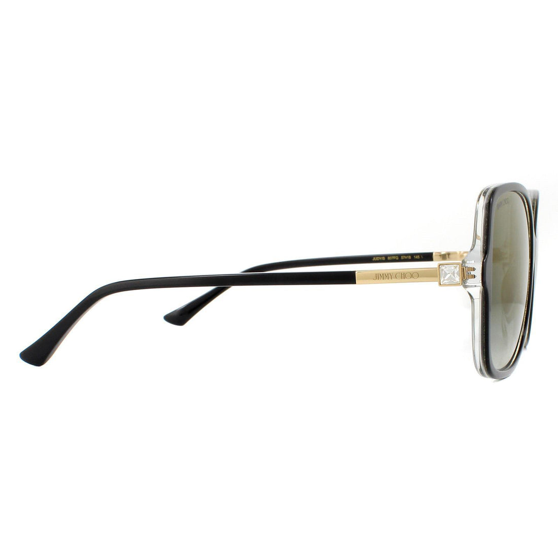 Jimmy Choo Sunglasses JUDY/S 807 FQ Black Transparent Grey Gradient Gold Mirror