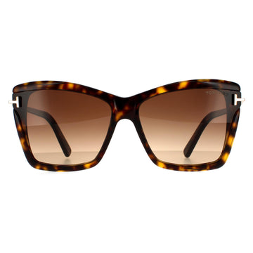Tom Ford Sunglasses Leah FT0849 52F Dark Havana Brown Gradient