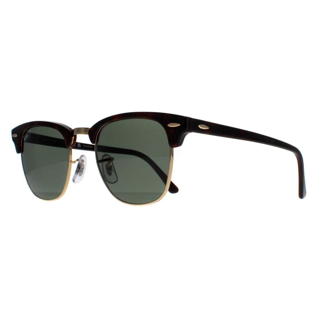 Ray-Ban Sunglasses Clubmaster 3016 990/58 Red Havana Green Polarized Small 49mm