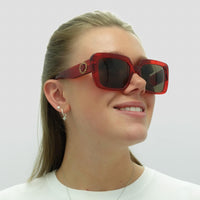 Versace Sunglasses VE4384B 528073 Transparent Red Dark Brown