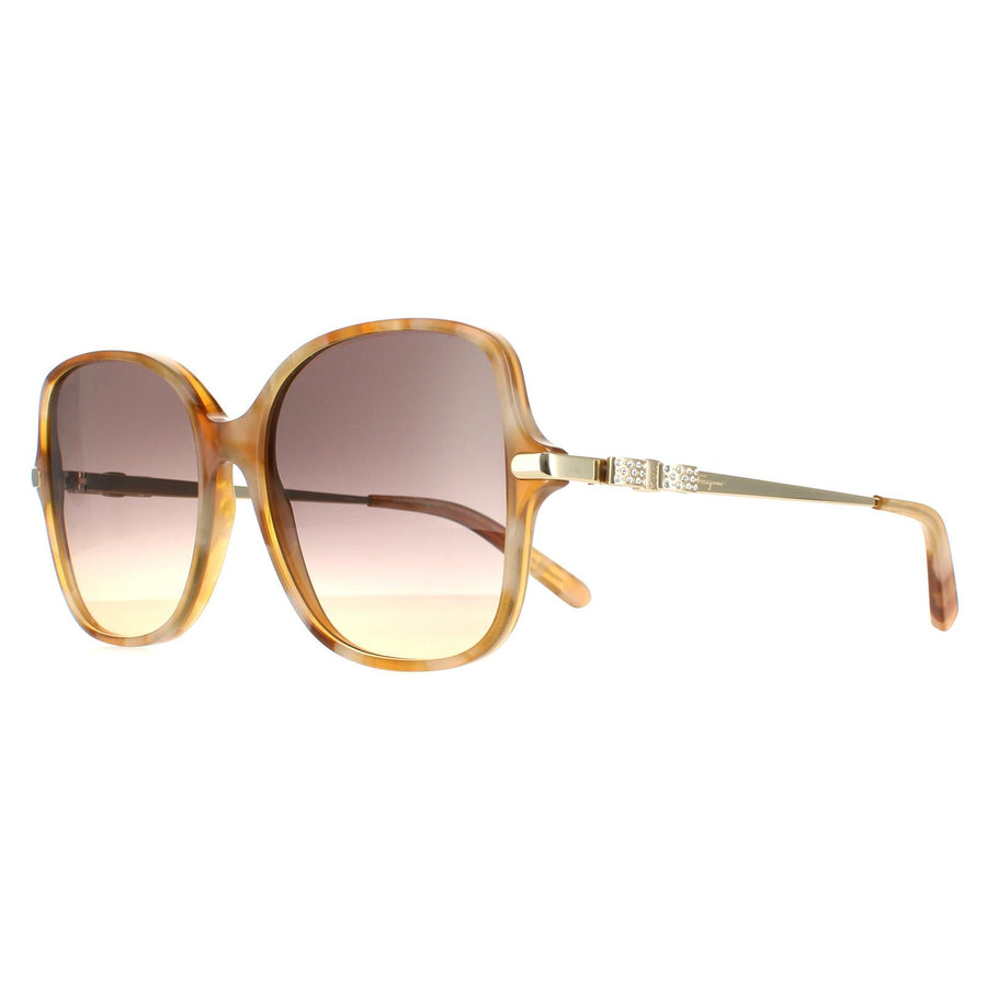 Salvatore Ferragamo Sunglasses SF990SR 218 Blonde Havana Grey Gradient