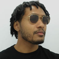 Ray-Ban Sunglasses Hexagonal RB3548N 912443 Polished Gold Brown Gradient