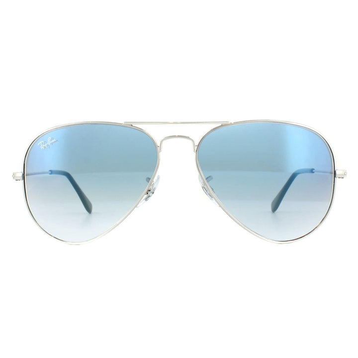 Ray-Ban Sunglasses Aviator 3025 003/3F Silver Light Blue Gradient 58mm