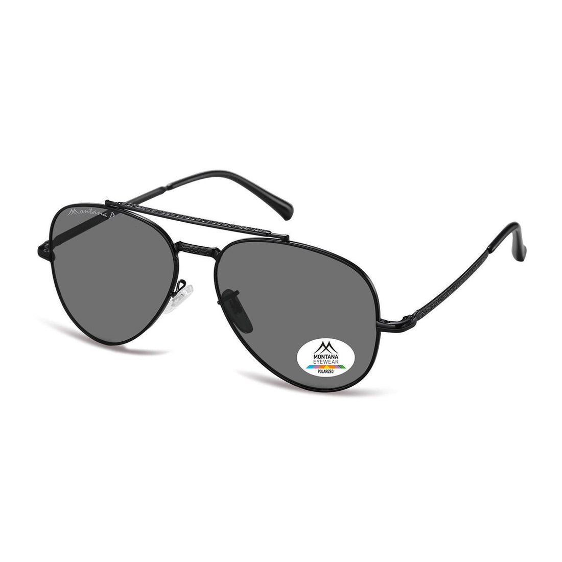 Montana Sunglasses MP185 E Shiny Black Smoke Grey Polarized