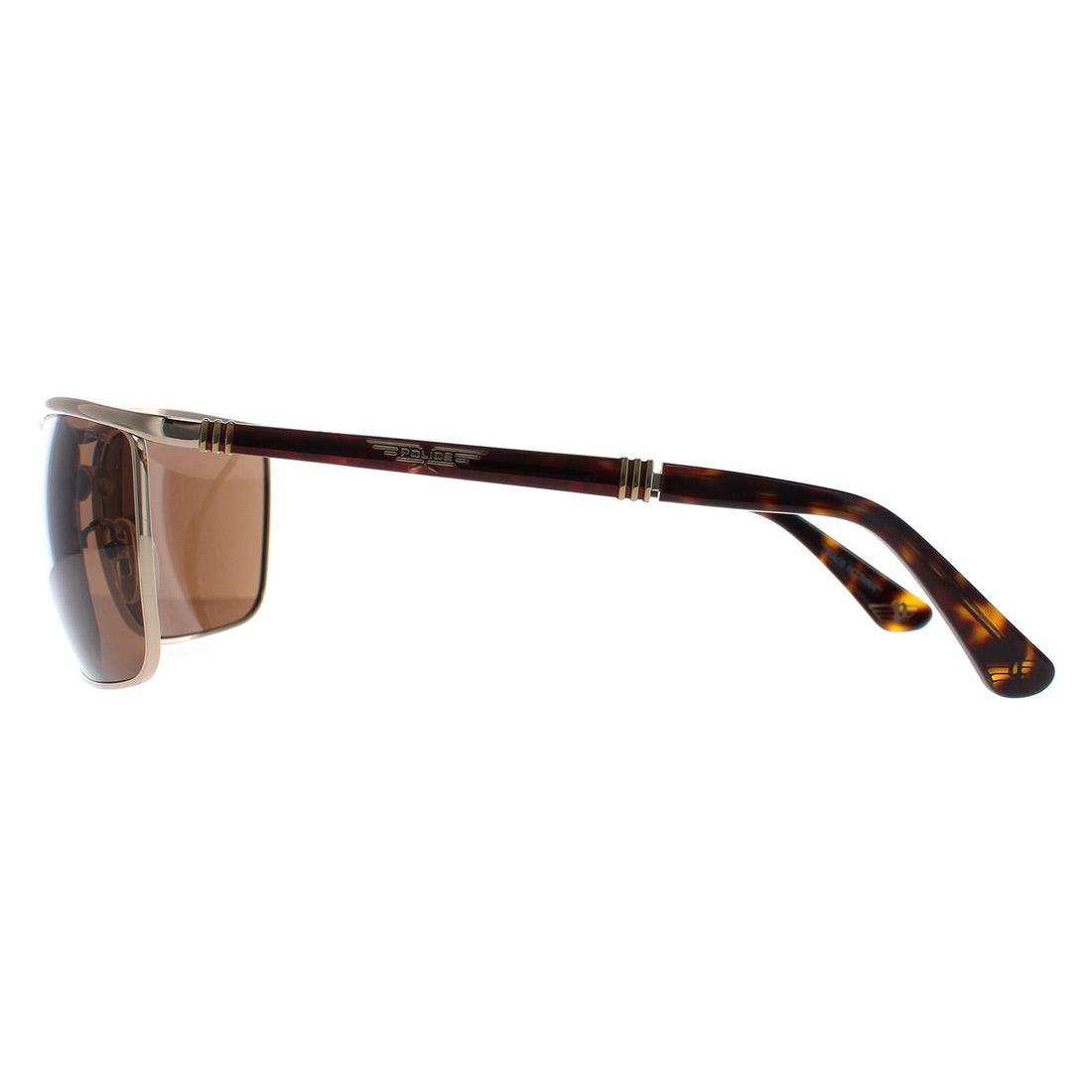 Police Sunglasses SPLB44 Origins 38 02A8 Shiny Grey Gold Havana Brown