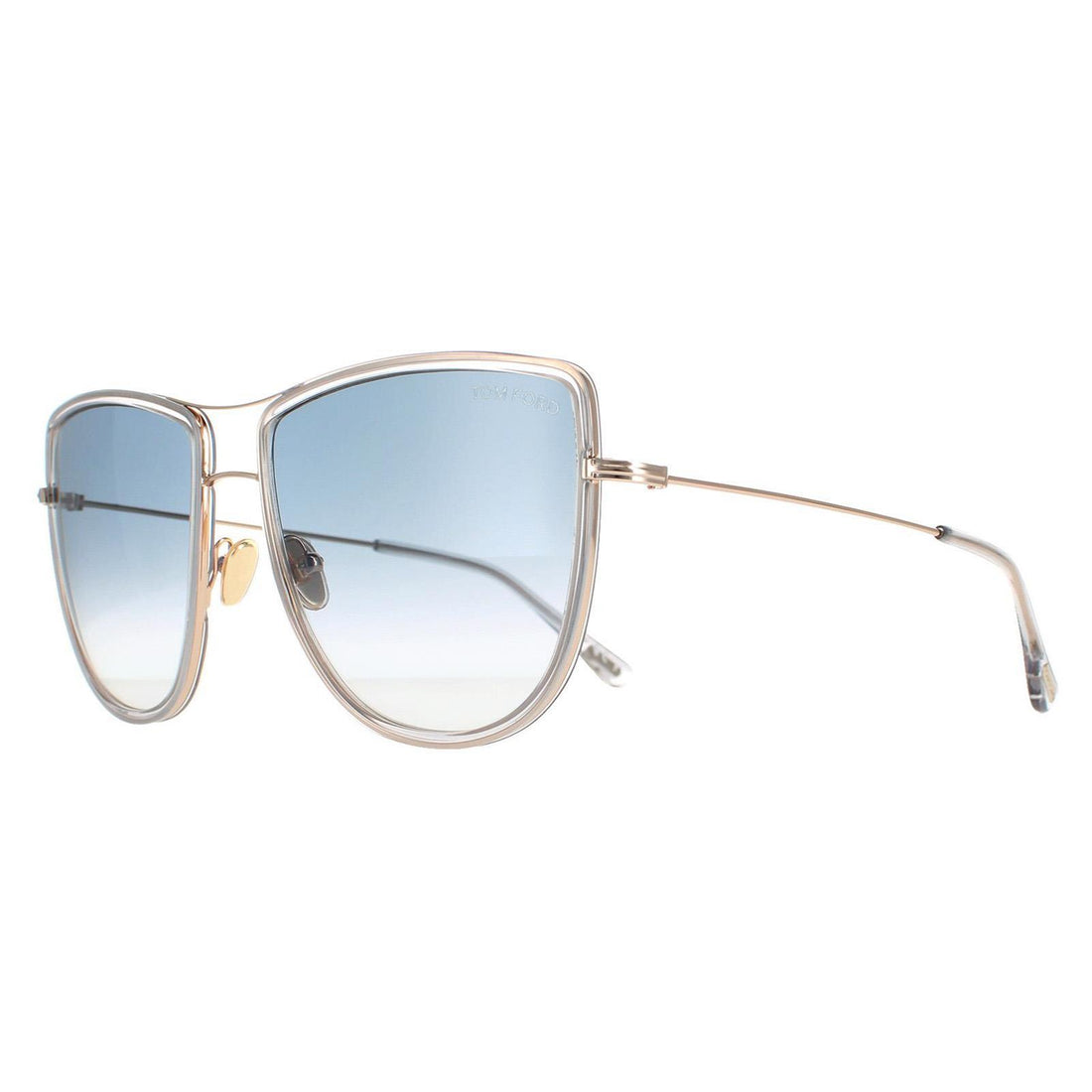 Tom Ford Sunglasses Tina FT0759 28B Shiny Rose Gold Smoke Gradient