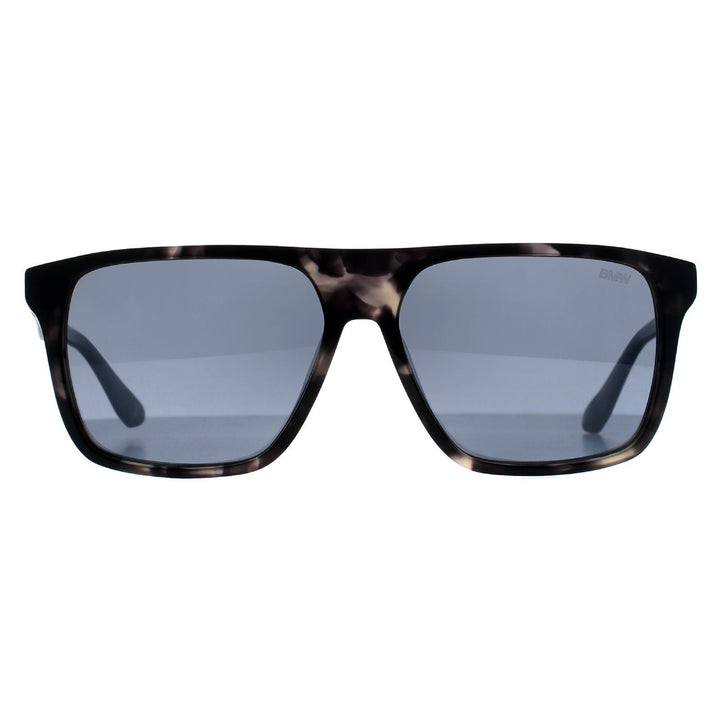 BMW Sunglasses BW0040-H 56C Black Tortoise Smoke Grey Mirror