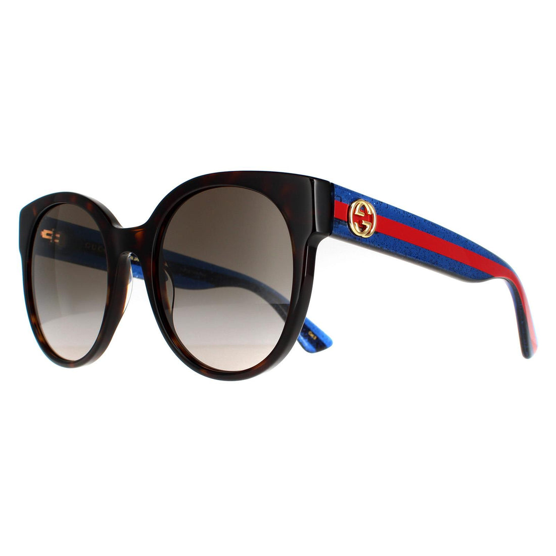Gucci Sunglasses GG0035SN 004 Havana with Blue and Red Brown Gradient