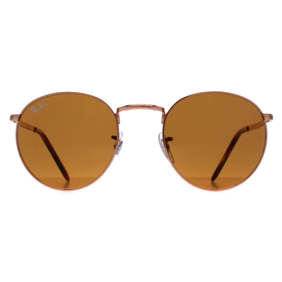 Ray-Ban RB3637 New Round Sunglasses Rose Gold Brown 53