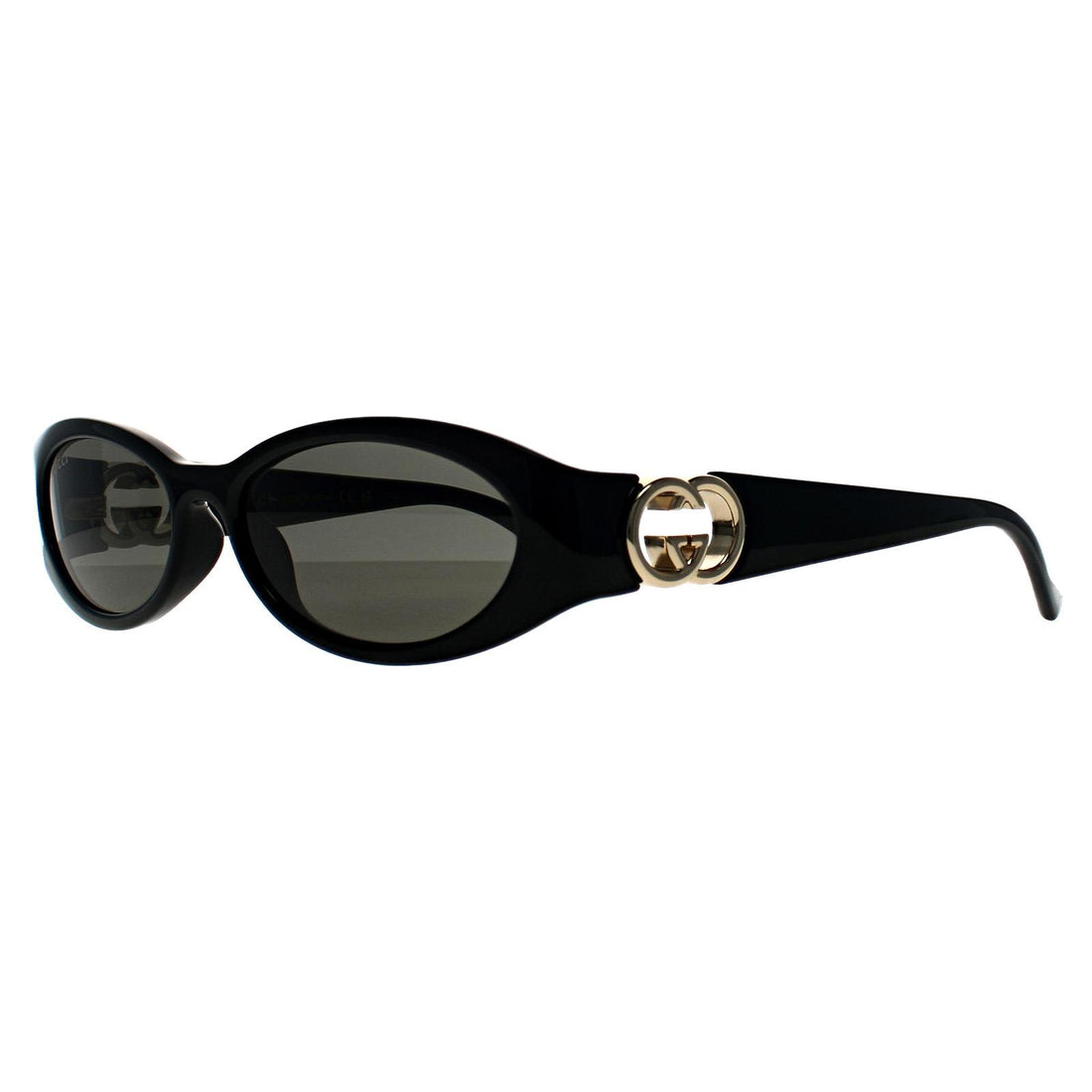 Gucci Sunglasses GG1660S 001 Shiny Black Gold Grey