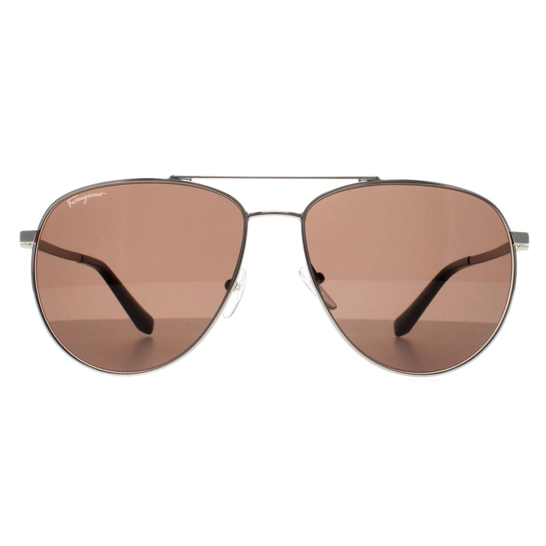 Salvatore Ferragamo Sunglasses SF157S 045 Silver Brown Polarized