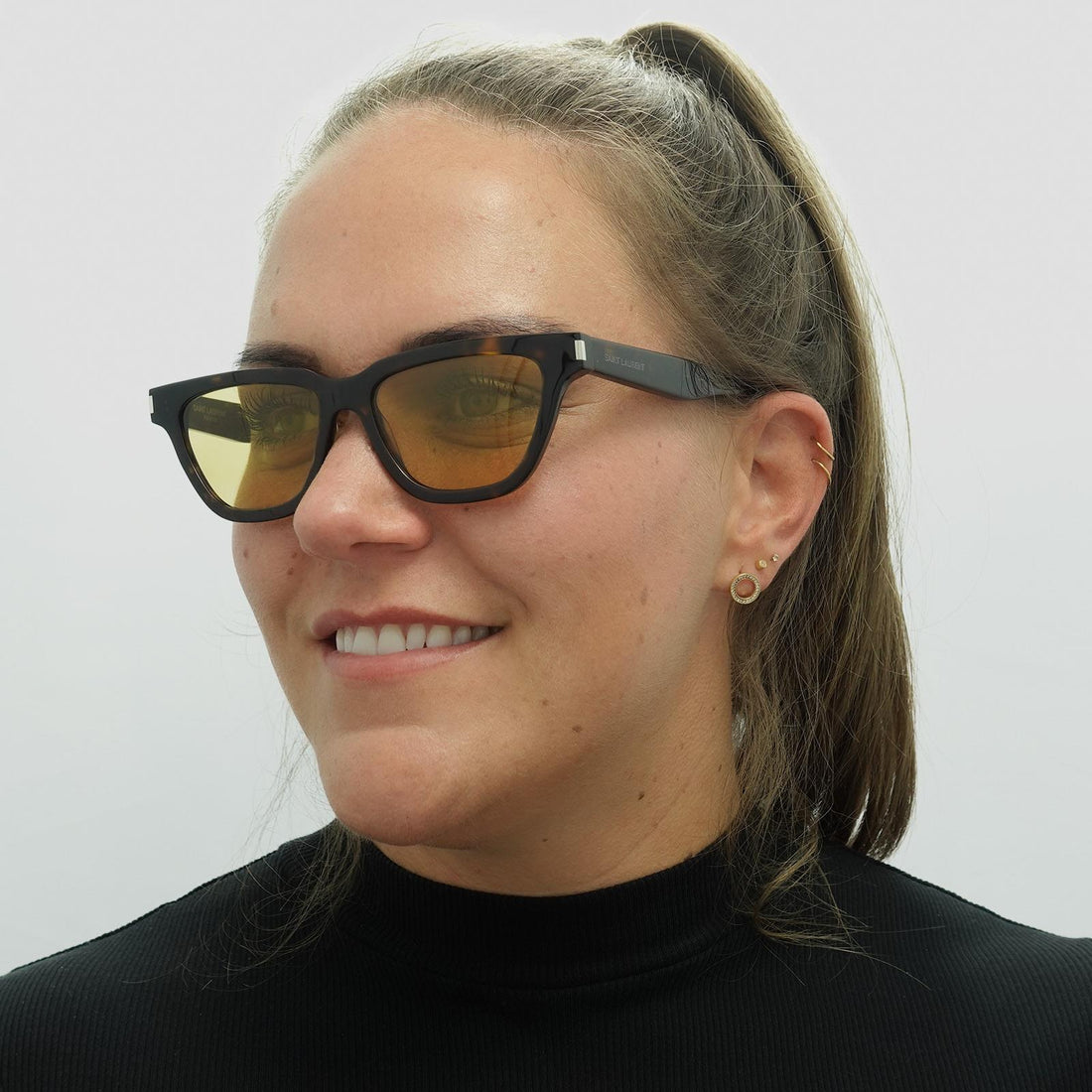 Saint Laurent Sunglasses SL 462 SULPICE 004 Dark Havana Yellow