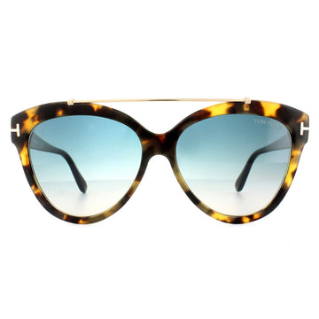 Tom Ford Sunglasses 0518 Livia 56W Havana Blue Gradient