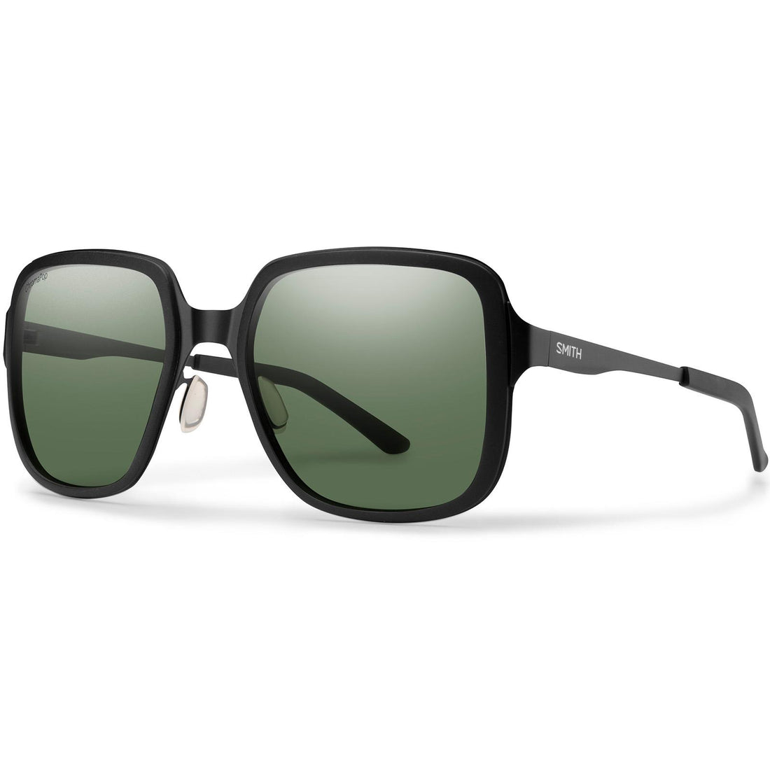 Smith Sunglasses Aveline 003 L7 Matte Black ChromaPop Polarized Green