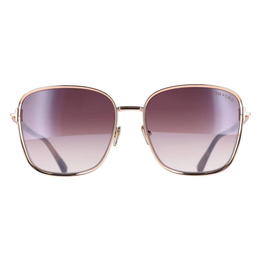 Tom Ford Sunglasses FT1029 Fern 28Z Shiny Rose Gold Rose Smoke Gradient
