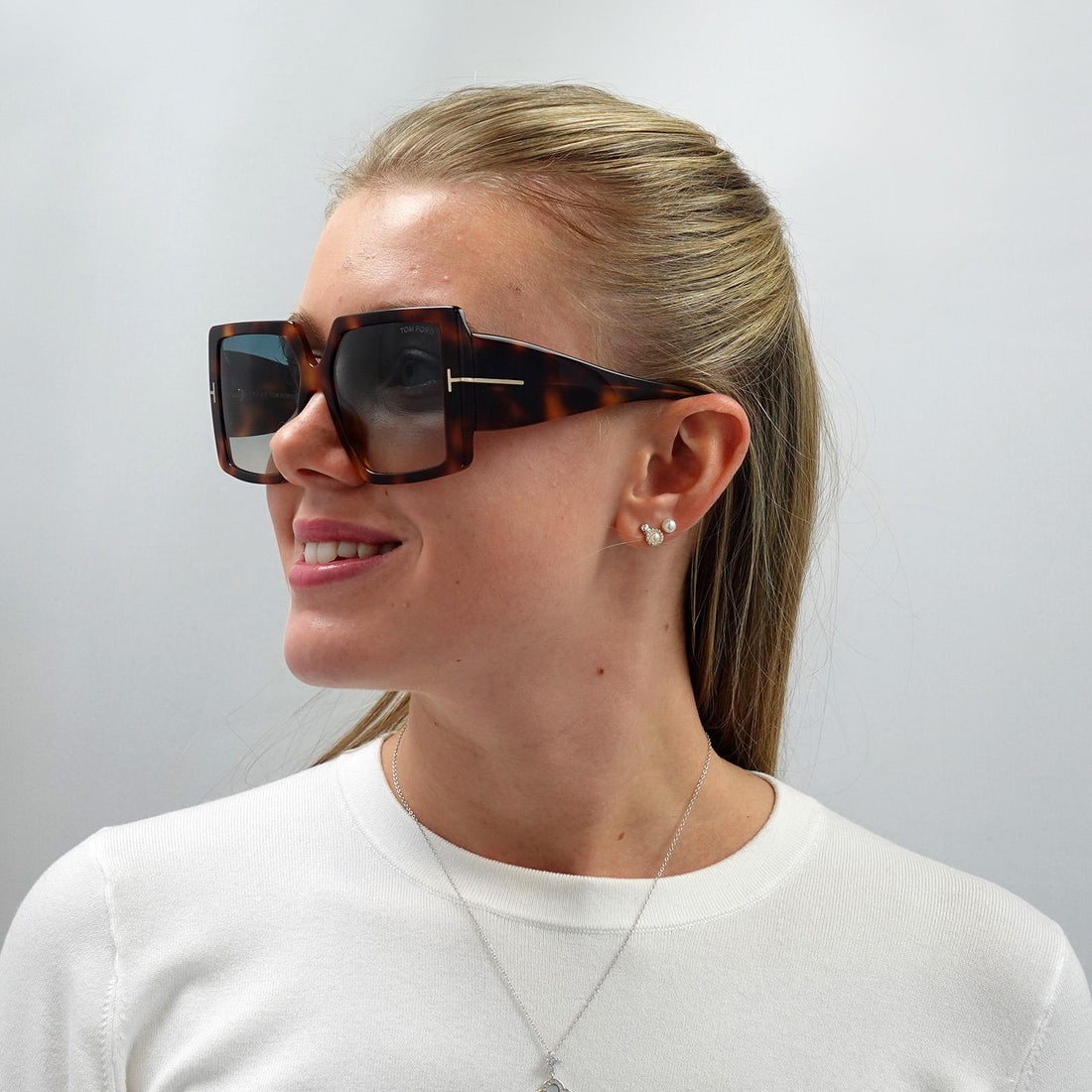Tom Ford Sunglasses Quinn FT0790 53P Blonde Havana Green Gradient