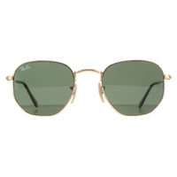 Ray-Ban Hexagonal RB3548N Sunglasses Polished Gold Green Classic G-15 48