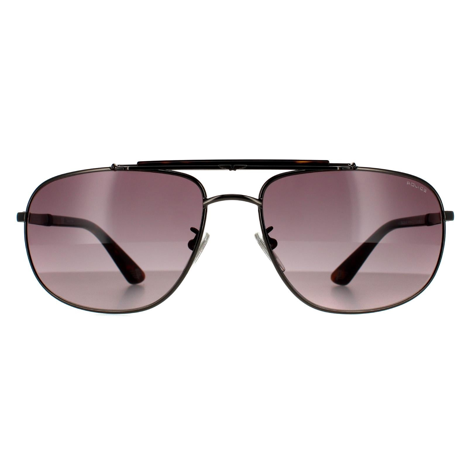 Buy POLICE Mens Polarized Black Metal Gradient Grey Full Rim Medium (Size -  58) SPL772K 58 530P Sunglasses With 100% UV Protection (UV 400)
