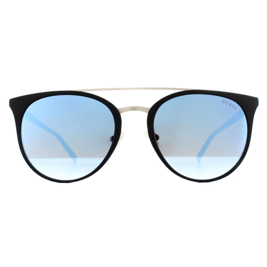 Guess Sunglasses GU3021 05X Black Blue Blue Mirror