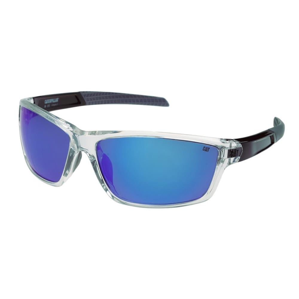 Caterpillar Sunglasses CTS-8020 113P Gloss Clear Crystal Blue Mirror Polarized