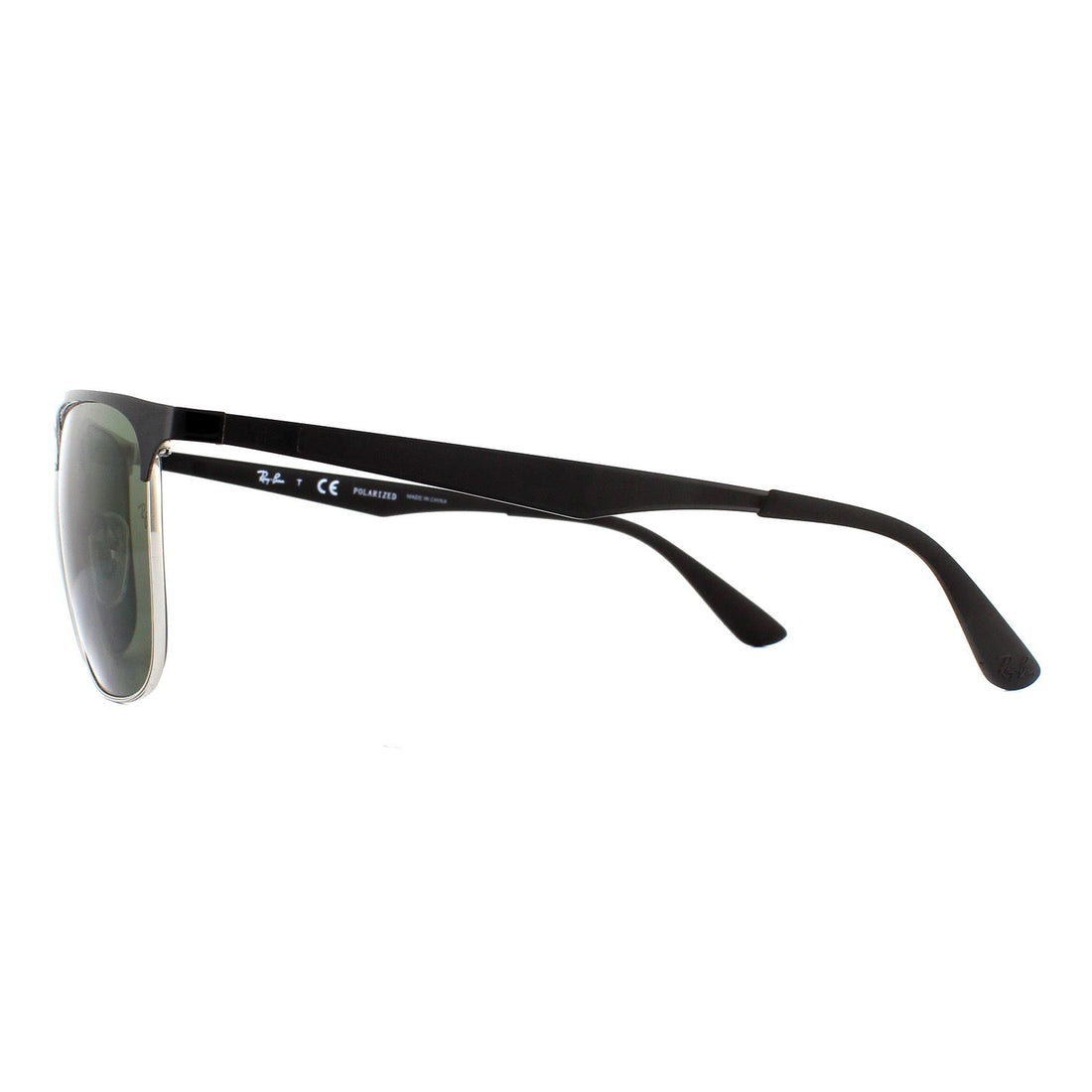 Ray-Ban Sunglasses 3569 90049A Black Silver Green Polarized