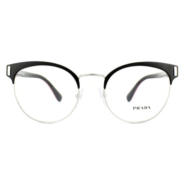 Prada Glasses Frames PR 63TV 1BO1O1 Matt Black Silver Womens 52mm