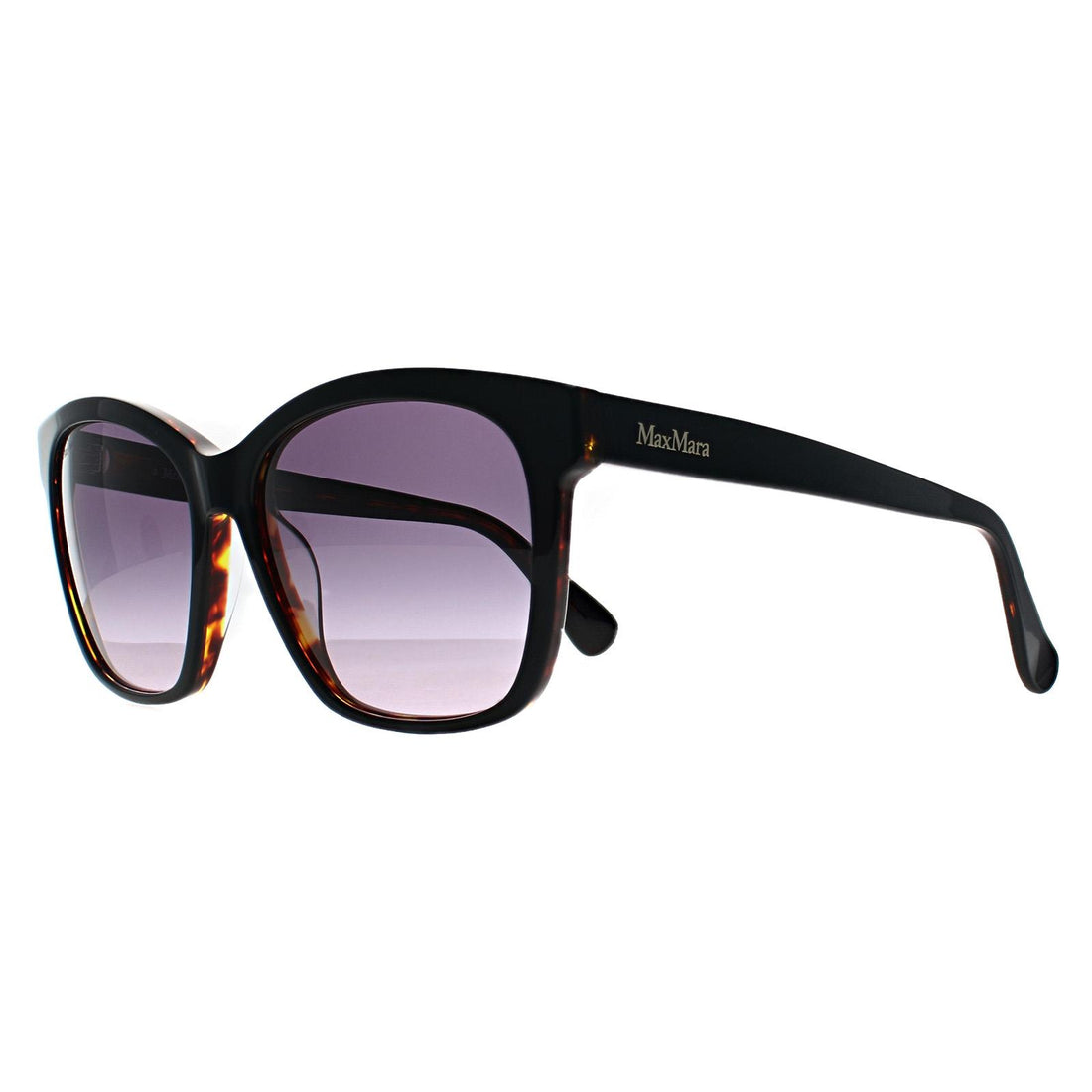 Max Mara Sunglasses MM0042 Logo9 05B Black Tortoise Smoke Grey Gradient